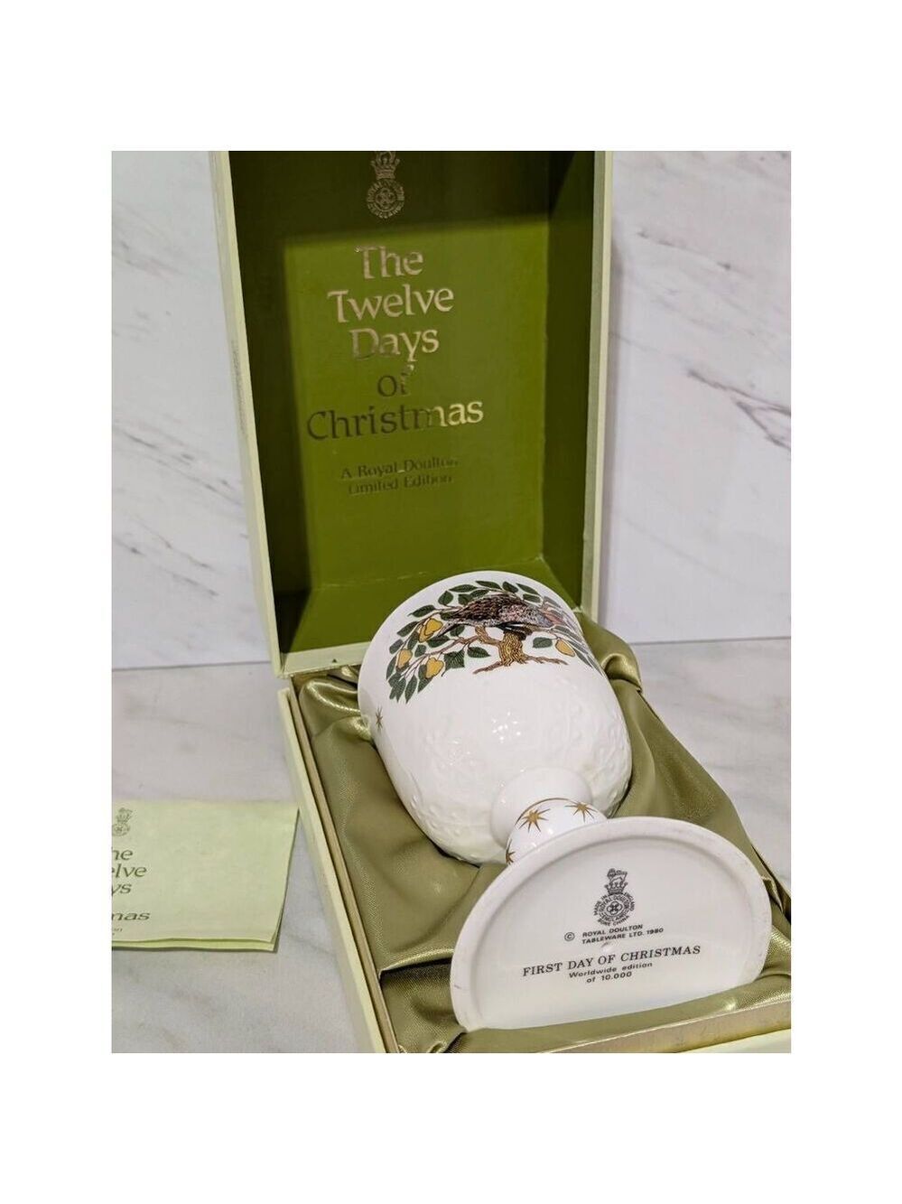 A Royal Doulton Limited Edition First Day Of Christmas Porcelain Goblet Boxed